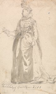図衣装研究-1501年のフランスの品質の女性 作： Thomas Girtin